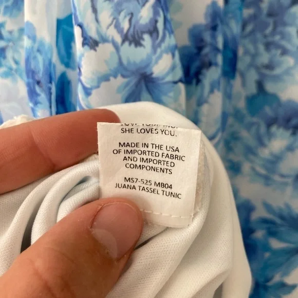 Show Me Your Mumu Juana Tassel Tunic Mini Dress Mother Blues Floral Size Small - Picture 9 of 9